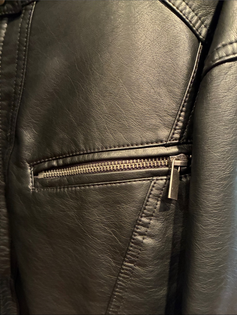Maurices Black Faux Leather Bomber Jacket - Picture 3 of 7
